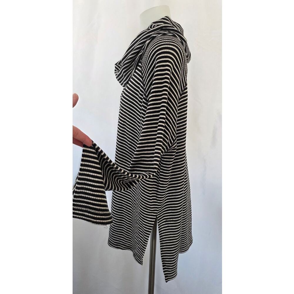 Jack by BB Dakota Black White Striped Cowl Neck Long Sleeve Oversized Top Large - Picture 6 of 8